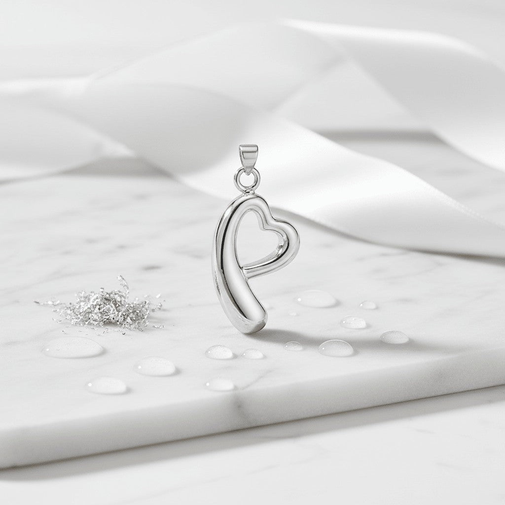 Open hart ashanger – rouwsieraad van staal - Aramat Jewels - Gedenkhangers - cadeautip