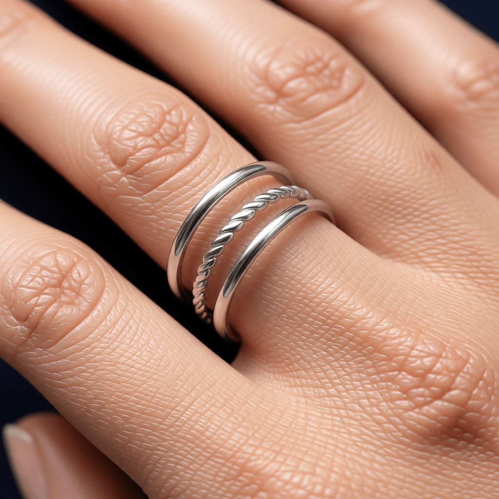 Open Ring Driedubbele Band: Glad en Gedraaid (15 mm Breed) - Aramat Jewels - Ringen - cadeautip