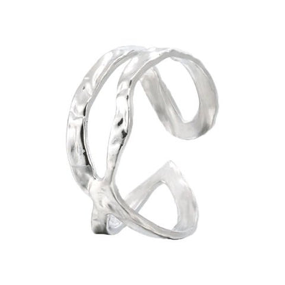 Open Ring Gehamerd Staal (RVS Verstelbaar) - Aramat Jewels - Ringen - cadeautip