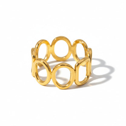 Open Ring met Ovale en Vierkante Schakels (Zilver - of Goudkleurig RVS) - Aramat Jewels - Ringen - cadeautip