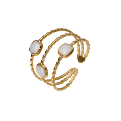 Open Ring Minimalistisch met Vierhoek en Emaille (Verstelbaar) - Aramat Jewels - Ringen - cadeautip