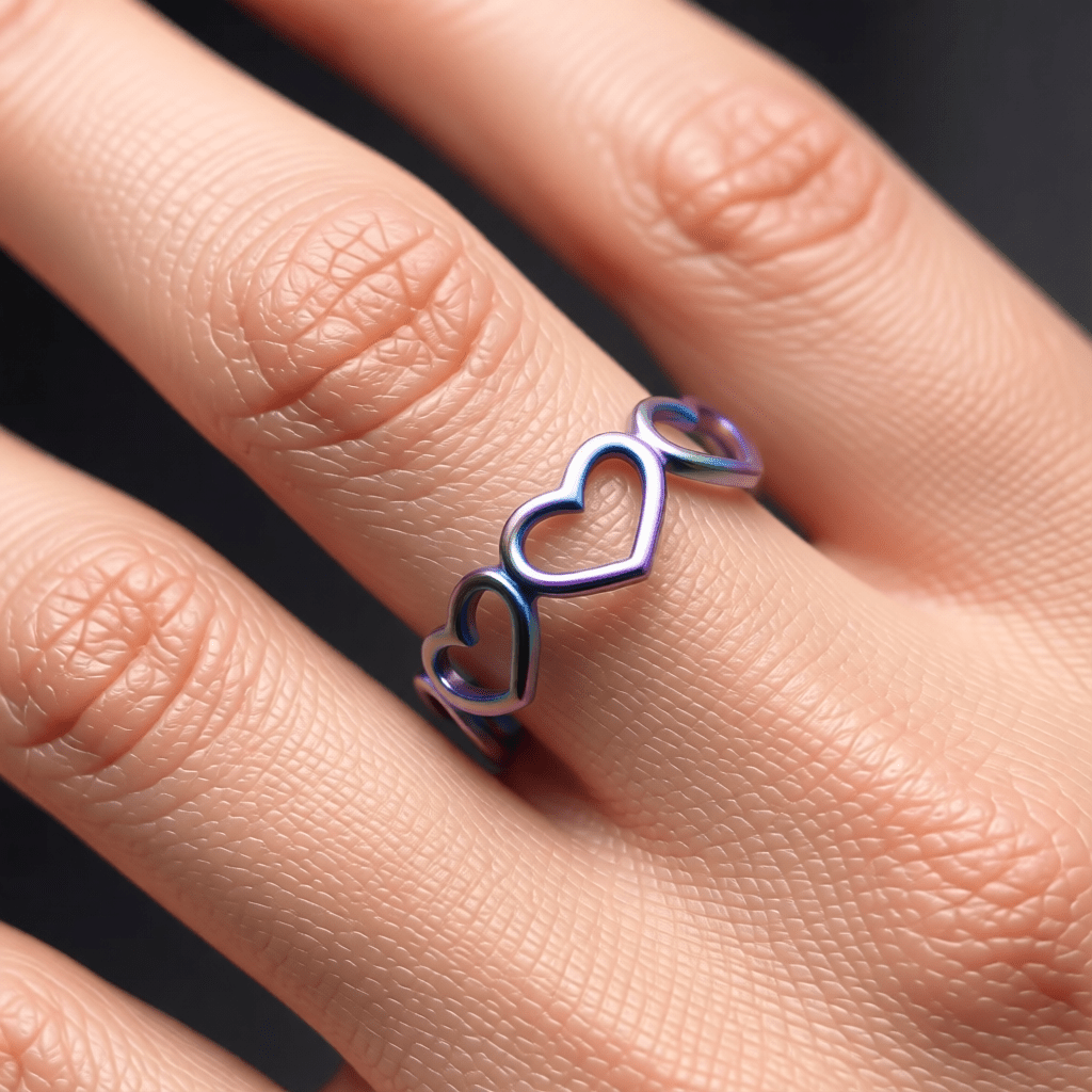 Open Ring RVS Hartjes Schakel (Multicolor, Zilver - of Goudkleur) - Aramat Jewels - Ringen - cadeautip