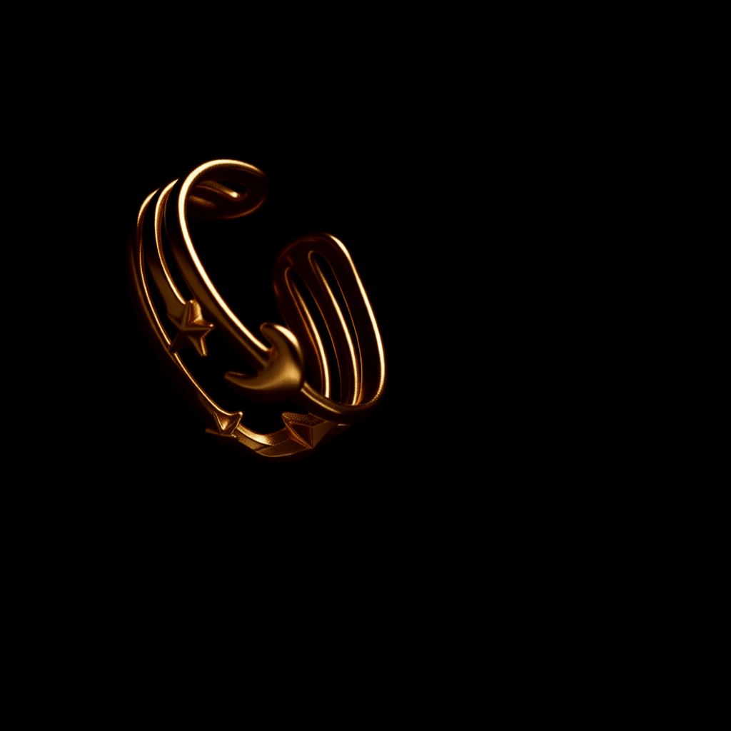 Open Ring RVS met Drie Sterren en Maan (9 mm) - Aramat Jewels - Ringen - cadeautip