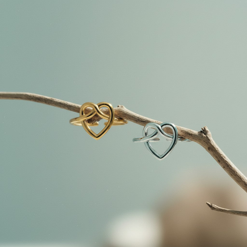 Open Ring RVS met Groot Hartje (14 mm) - Aramat Jewels - Ringen - cadeautip