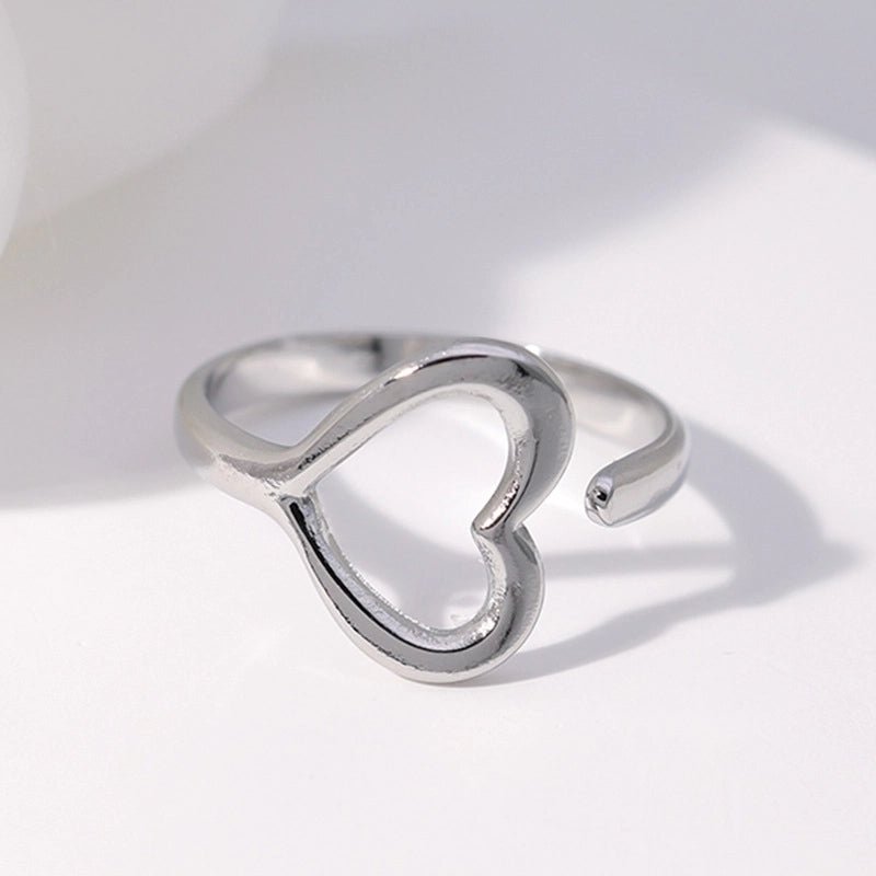 Open Ring RVS met Hartje (13 mm) - Aramat Jewels - Ringen - cadeautip