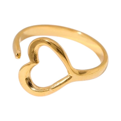 Open Ring RVS met Hartje (13 mm) - Aramat Jewels - Ringen - cadeautip