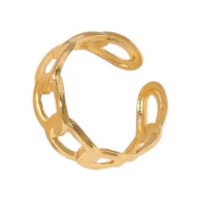 Open Ring Schakel Motief: Gladde en Fijne Schakelband (8 mm) - Aramat Jewels - Ringen - cadeautip
