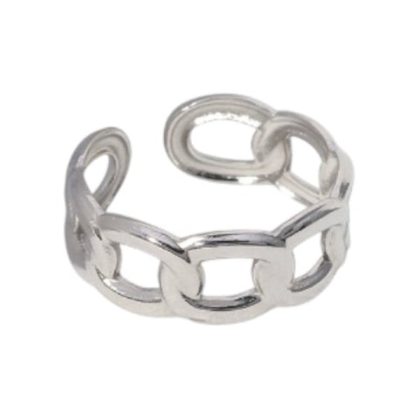Open Ring Schakel Motief: Gladde en Fijne Schakelband (8 mm) - Aramat Jewels - Ringen - cadeautip