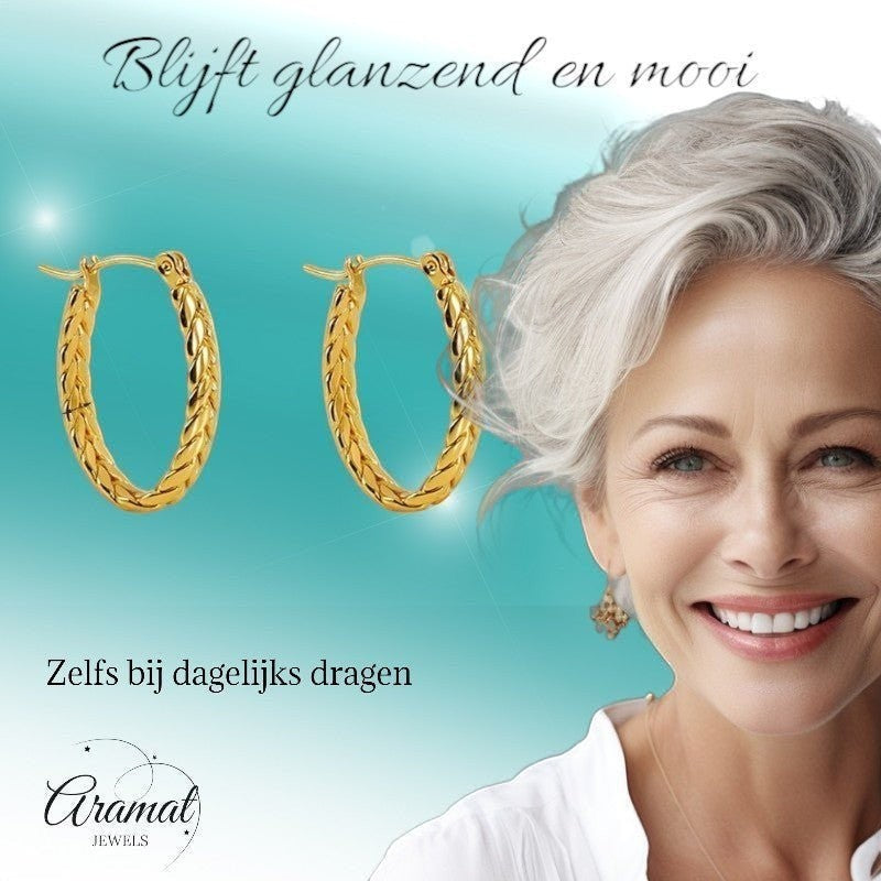 Ovale Schakel Oorringen RVS 26x18mm – Goudkleurig Creolen - oor6312 - 559001 - Oorringen kopen# - 26mm - alles - cadeau