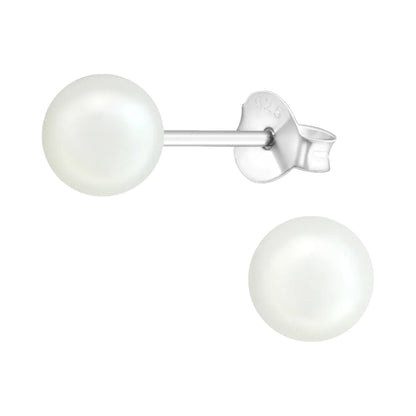 Parel oorbellen 925 zilver – 6mm wit - oor2048 - 15832 - Oorbellen kopen# - 6mm - 925 Zilver - alles