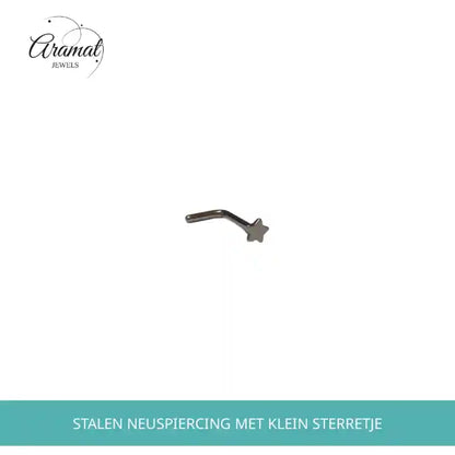 Stalen Neuspiercing met klein Sterretje by@Outfy