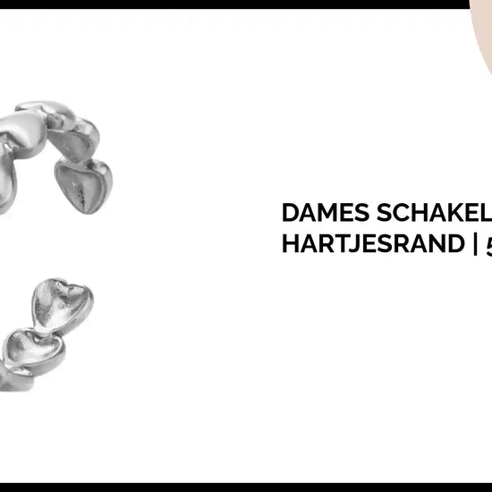Dames Schakelring met Hartjesrand | 5mm - RVS by@Outfy
