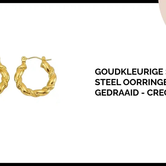 Goudkleurige Stainless Steel Oorringen 22mm - Gedraaid - Creolen by@Outfy