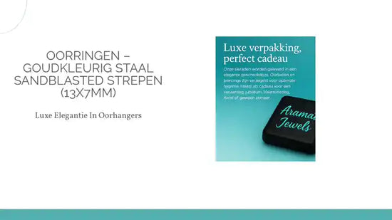 Oorringen &ndash; Goudkleurig Staal Sandblasted Strepen (13x7mm) by@Outfy