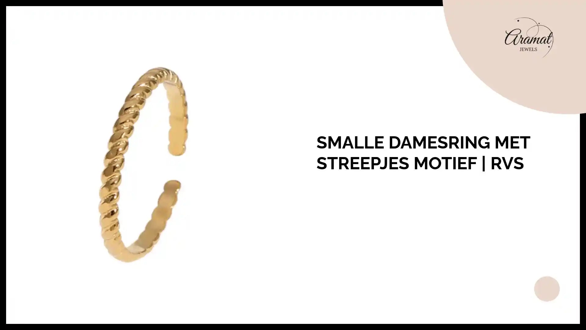 Smalle Damesring met Streepjes Motief | RVS by@Outfy