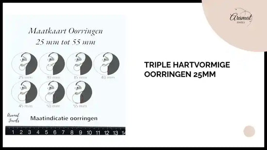 Triple Hartvormige Oorringen 25mm by@Outfy
