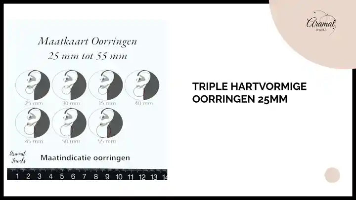 Triple Hartvormige Oorringen 25mm by@Outfy