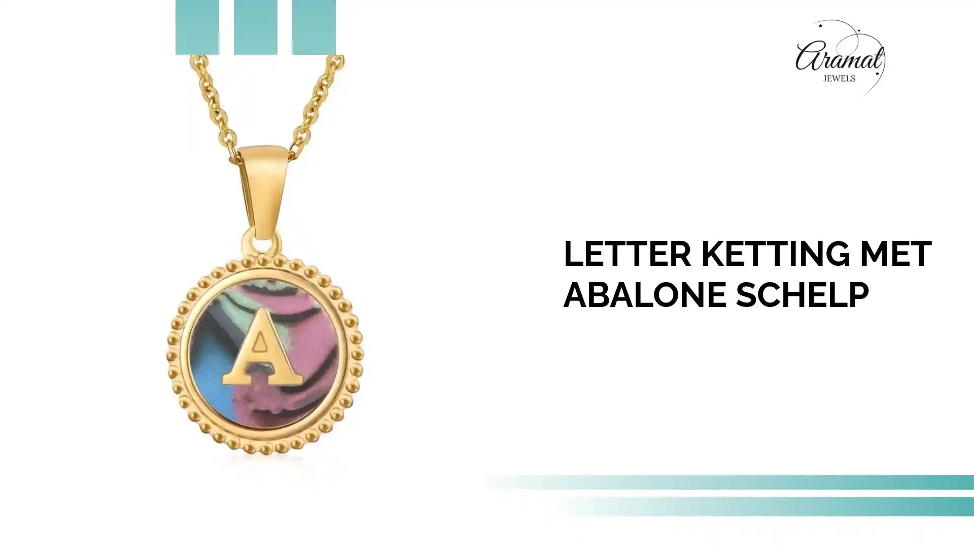 letter Ketting met Abalone Schelp by@Outfy