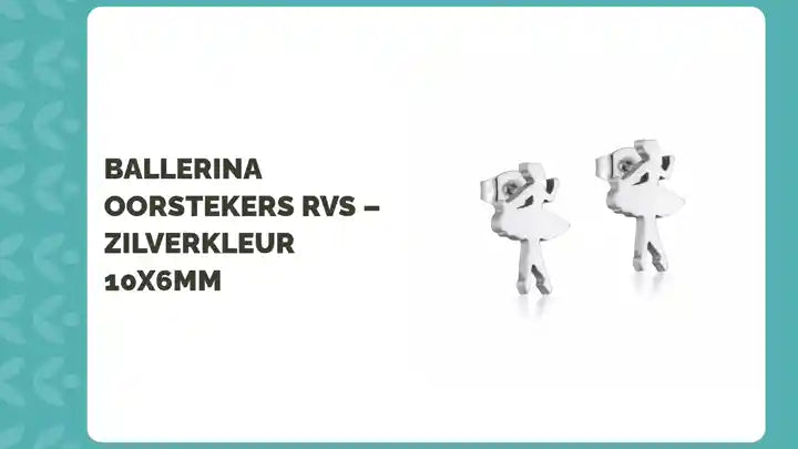 Ballerina Oorstekers RVS &ndash; Zilverkleur 10x6mm by@Outfy