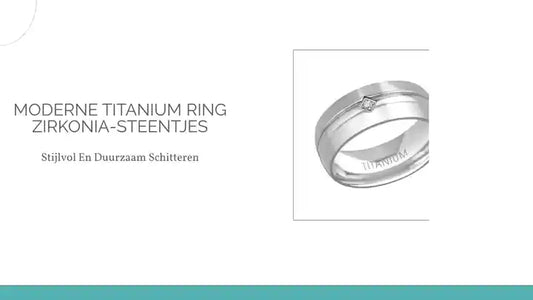 Moderne Titanium Ring Zirkonia-steentjes by@Outfy