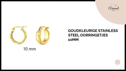 Goudkleurige Stainless Steel Oorringetjes 10mm by@Outfy