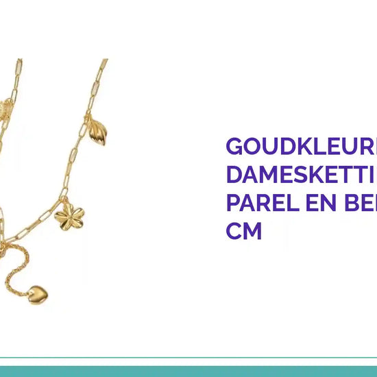 Goudkleurige damesketting met parel en bedels &ndash; 45+5 cm by@Outfy