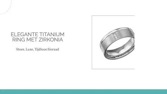 Elegante Titanium Ring met Zirkonia by@Outfy