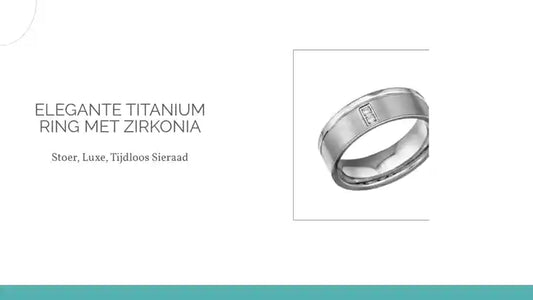 Elegante Titanium Ring met Zirkonia by@Outfy