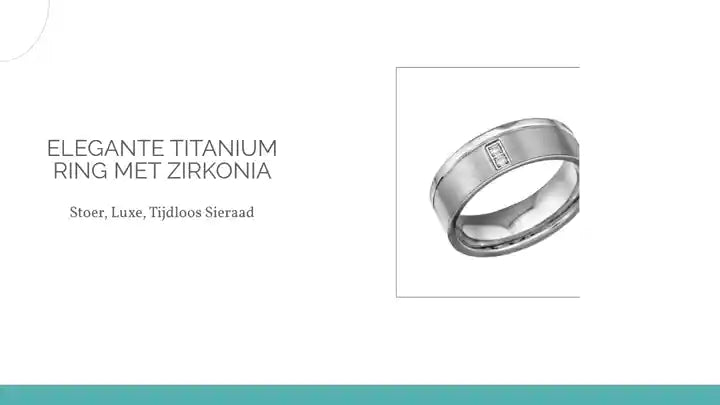 Elegante Titanium Ring met Zirkonia by@Outfy