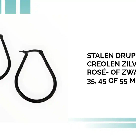Stalen Druppelvormige Creolen Zilver-, Goud-, Ros&eacute;- of Zwartkleurig &ndash; 35, 45 of 55 mm by@Outfy