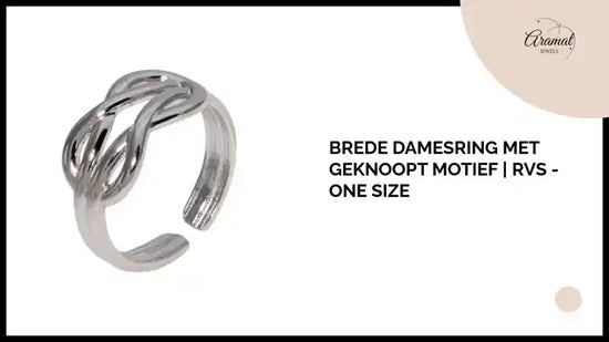 Brede Damesring met Geknoopt Motief | RVS - One Size by@Outfy