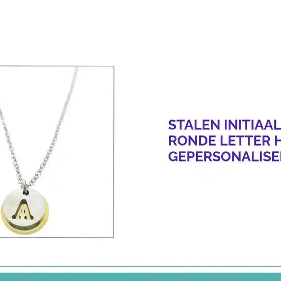 Stalen Initiaal Ketting met Ronde Letter Hanger &ndash; Gepersonaliseerde Ketting by@Outfy