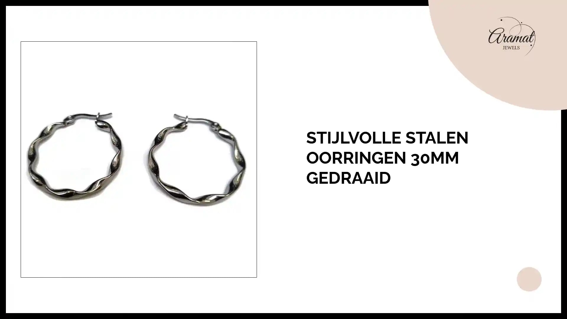 Stijlvolle Stalen Oorringen 30mm gedraaid by@Outfy