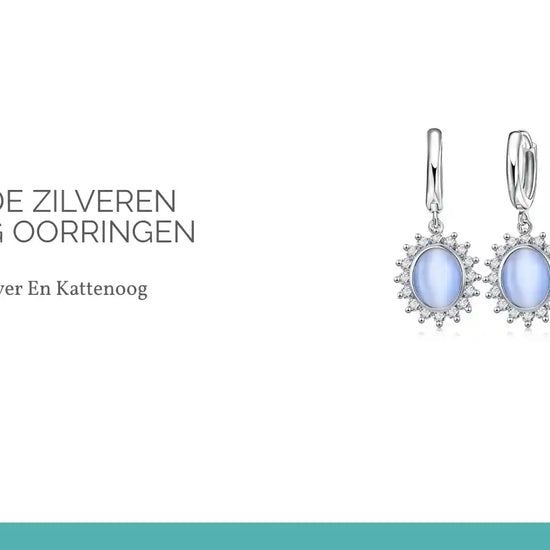 Glanzende Zilveren Kattenoog Oorringen by@Outfy
