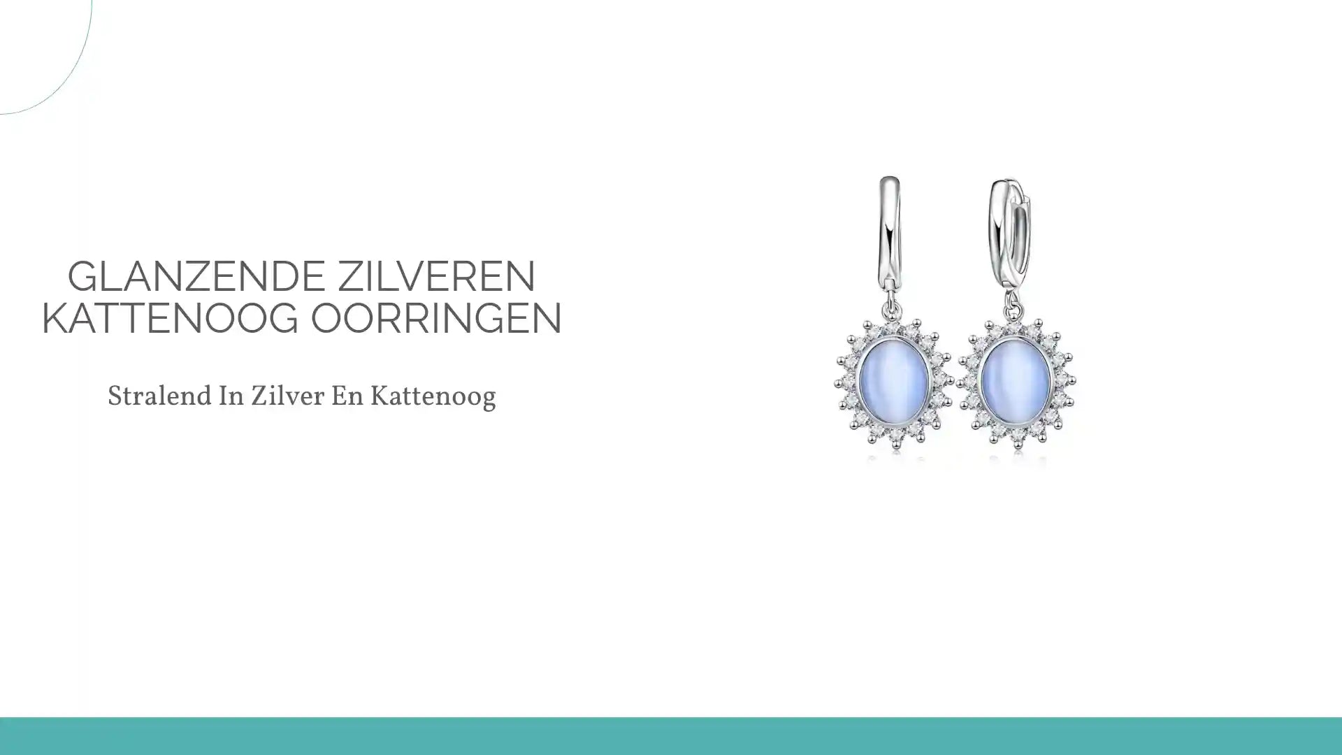 Glanzende Zilveren Kattenoog Oorringen by@Outfy