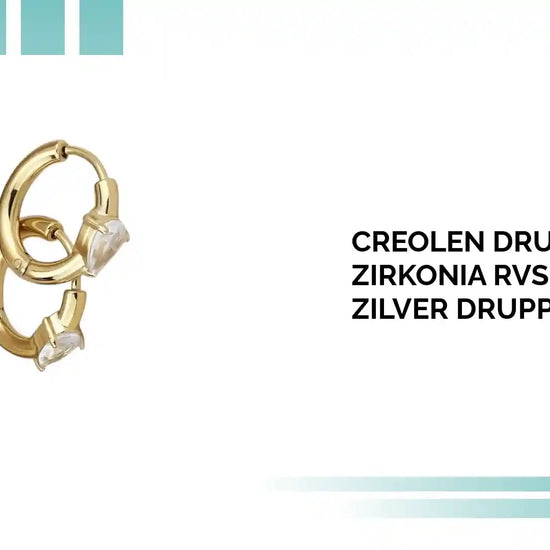 Creolen Druppelvormige Zirkonia RVS &ndash; 15mm Goud Zilver Druppel Huggie by@Outfy