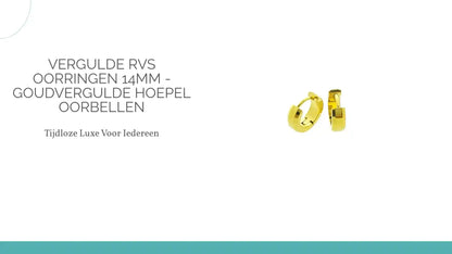 Vergulde RVS Oorringen 14mm - Goudvergulde Hoepel Oorbellen by@Outfy