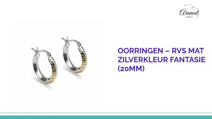 Oorringen &ndash; RVS Mat Zilverkleur Fantasie (20mm) by@Outfy