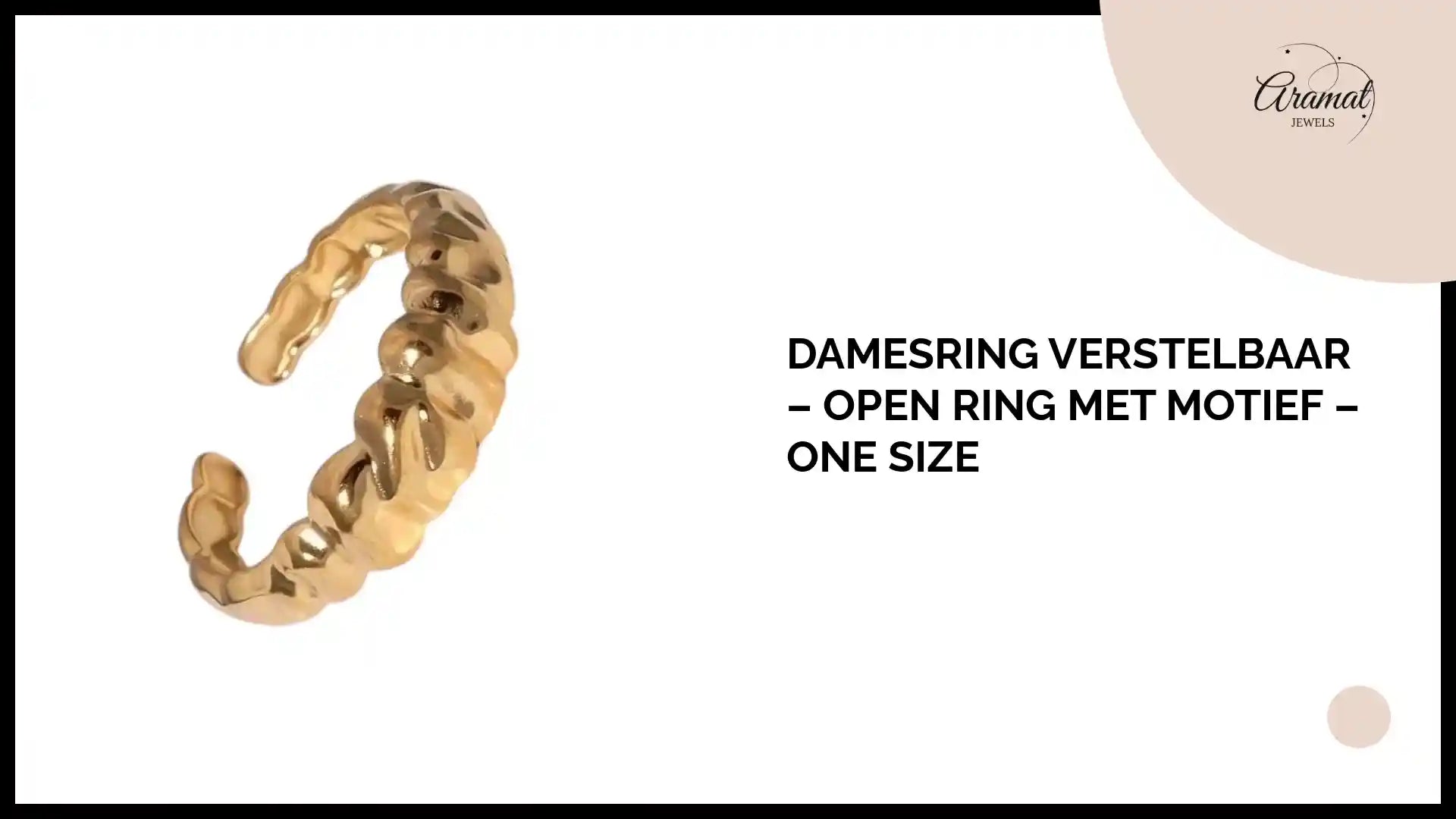 Damesring Verstelbaar &ndash; Open Ring met Motief &ndash; One Size by@Outfy