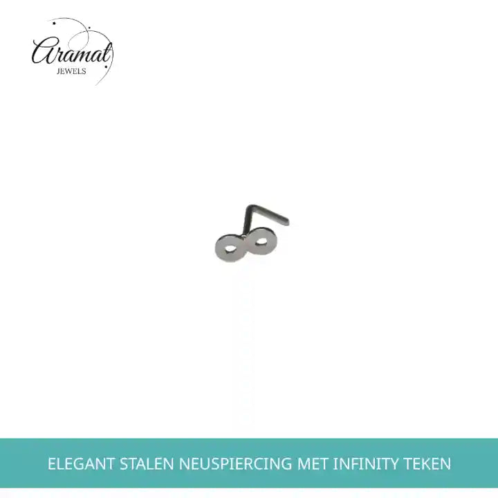 Elegant Stalen Neuspiercing met Infinity Teken by@Outfy