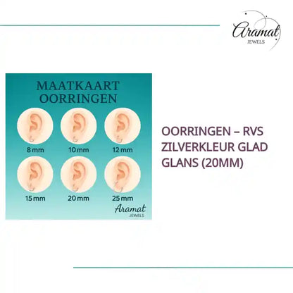 Oorringen &ndash; RVS Zilverkleur Glad Glans (20mm) by@Outfy