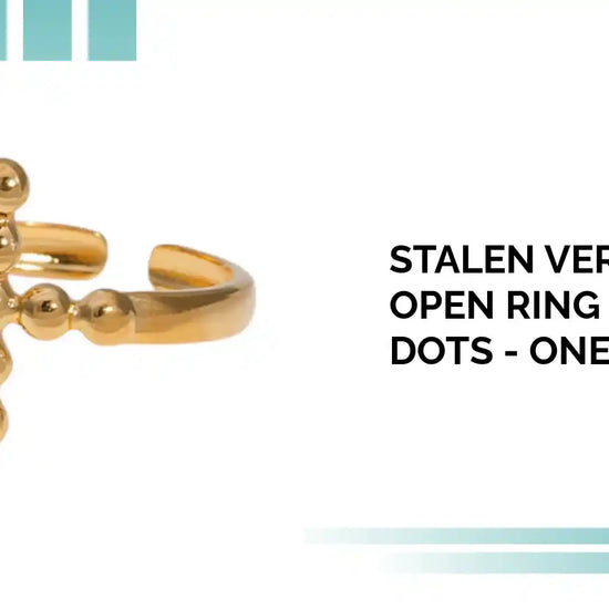 Stalen Verstelbare Open Ring - Kruis van Dots - One Size by@Outfy