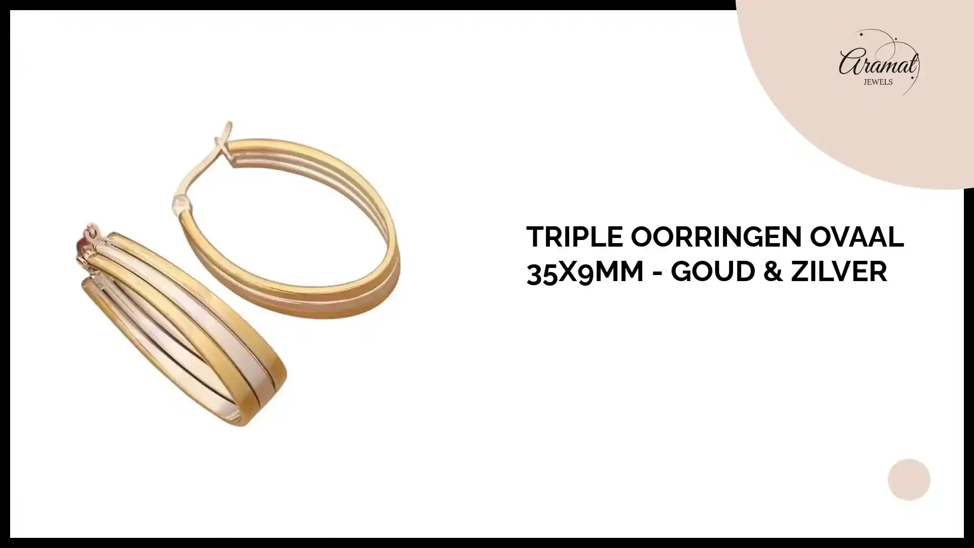 Triple Oorringen Ovaal 35x9mm - Goud &amp; Zilver by@Outfy