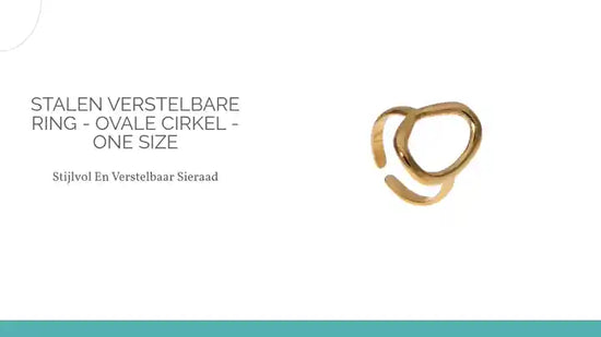 Stalen Verstelbare Ring - Ovale Cirkel - One Size by@Outfy