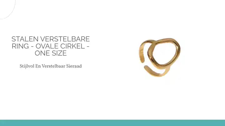 Stalen Verstelbare Ring - Ovale Cirkel - One Size by@Outfy