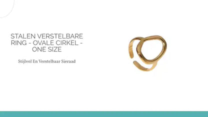Stalen Verstelbare Ring - Ovale Cirkel - One Size by@Outfy