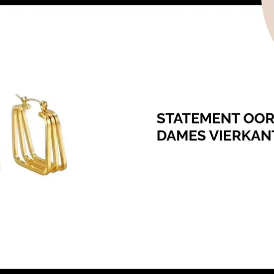 Statement oorringen dames vierkant - 27mm by@Outfy