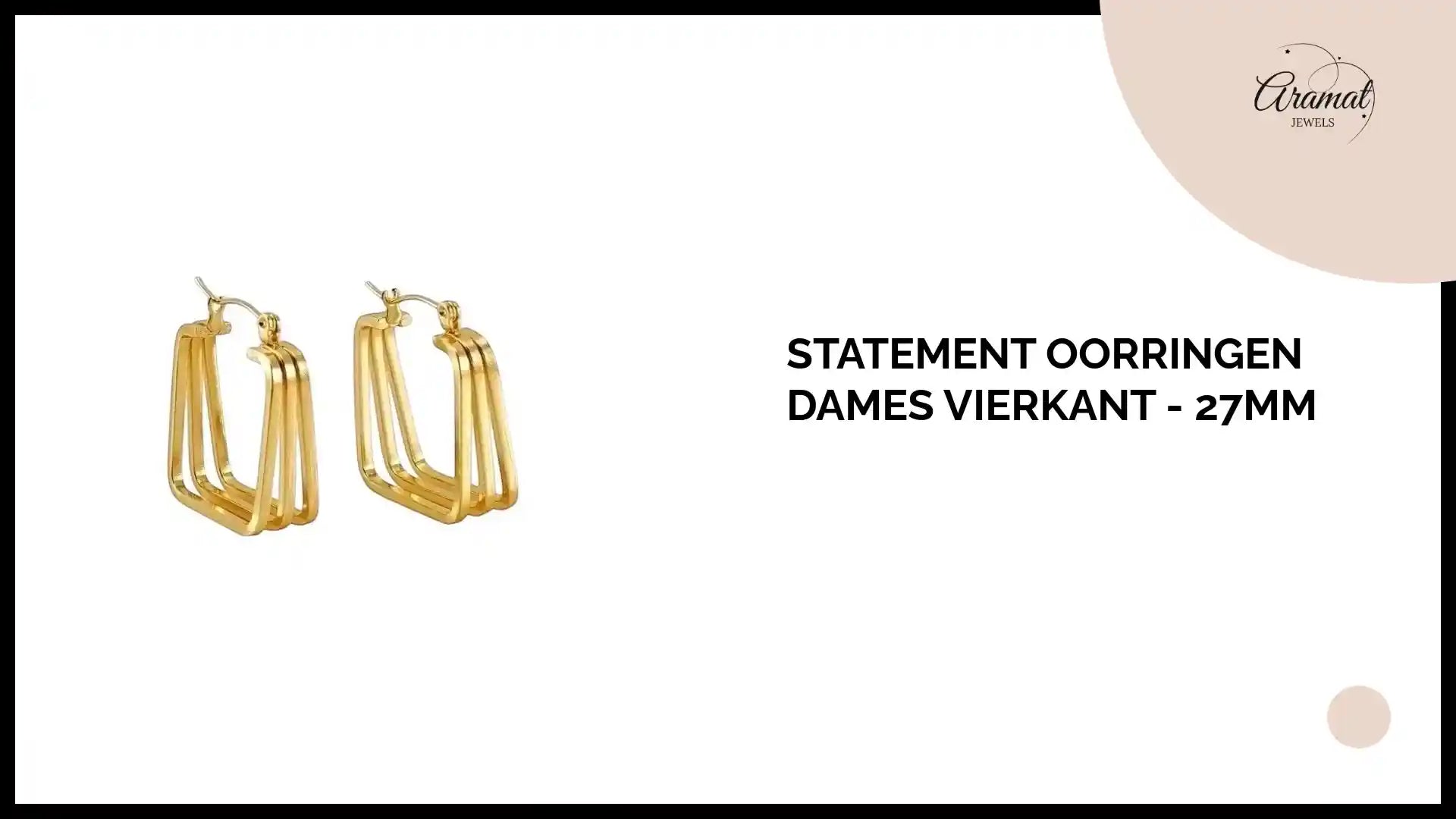 Statement oorringen dames vierkant - 27mm by@Outfy