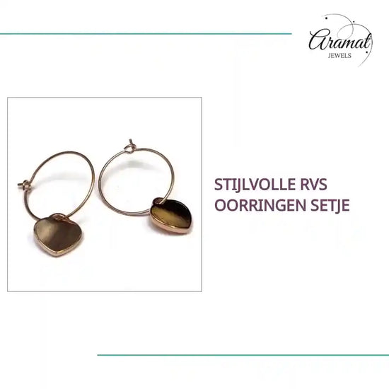 Stijlvolle Rvs Oorringen setje by@Outfy