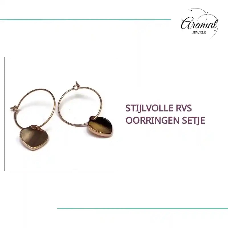 Stijlvolle Rvs Oorringen setje by@Outfy